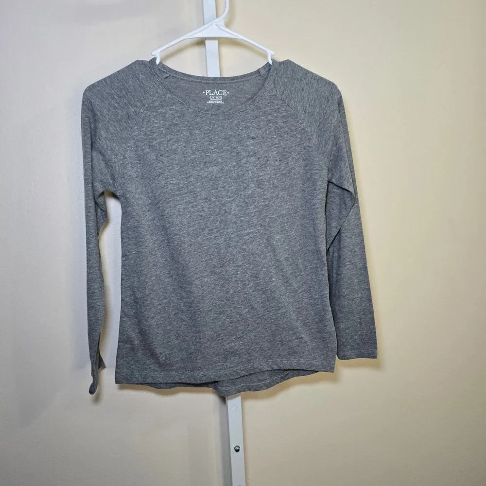 The Children's Place Gray Long Sleeve Top Kids L 10/12 Casual Shirt